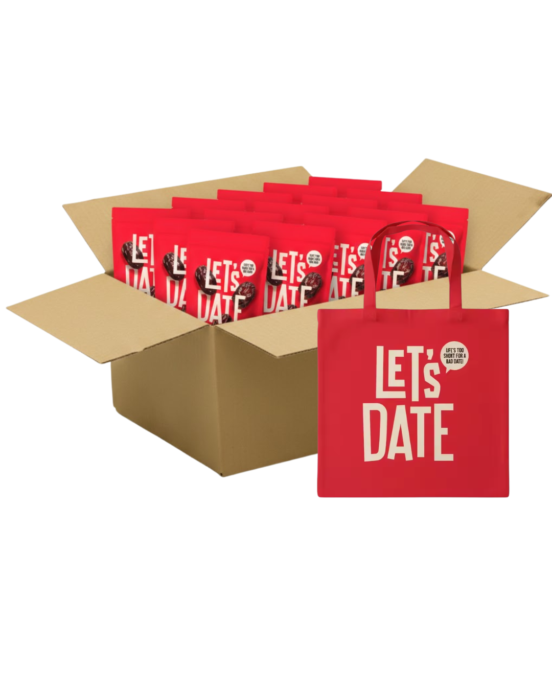 Box of Premium Medjool Dates + Tote Bag  - 16 Snack Packs +Free Shipping